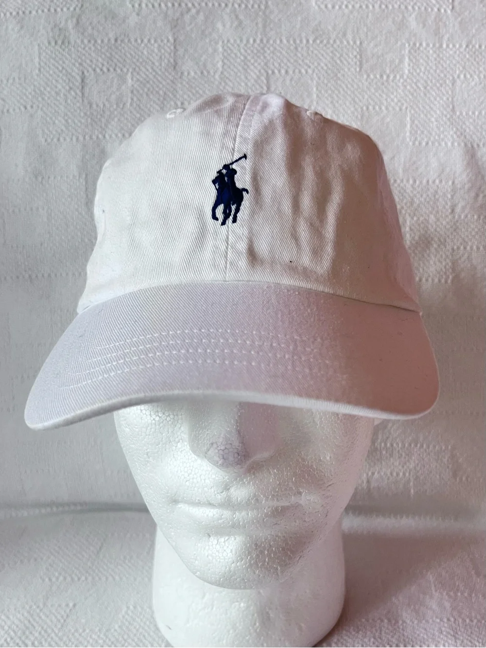 Polo by Ralph Lauren White Cap with Blue and Gold Label